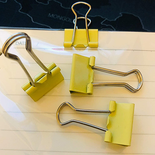 Yellow Binder clips 19mm