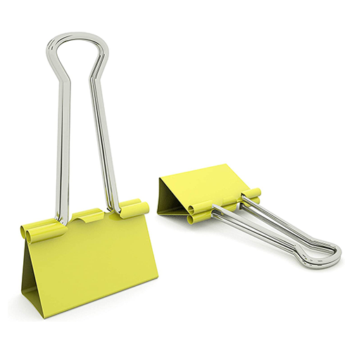 Yellow Binder clips 19mm