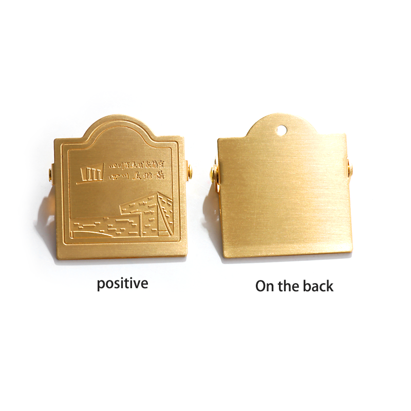 Factory Wholesale custom logo design brass binder clip High quality bulldog clip bill clip