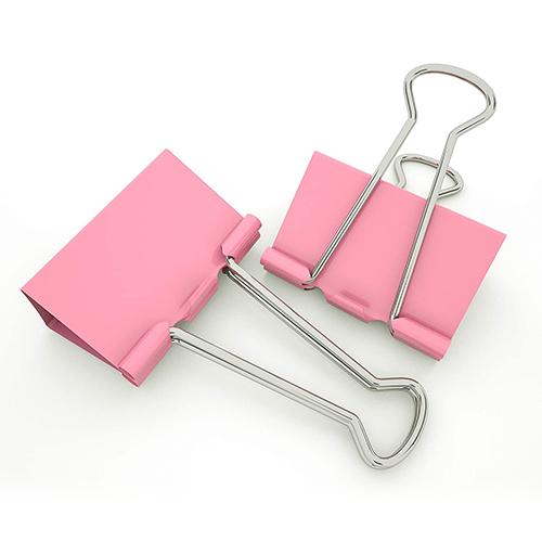Pink Binder clips 50mm